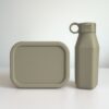 stone green siliconen lunchbox drinkfles set