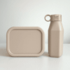 beige siliconen lunchbox drinkfles set