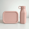 pale pink siliconen lunchbox drinkfles set