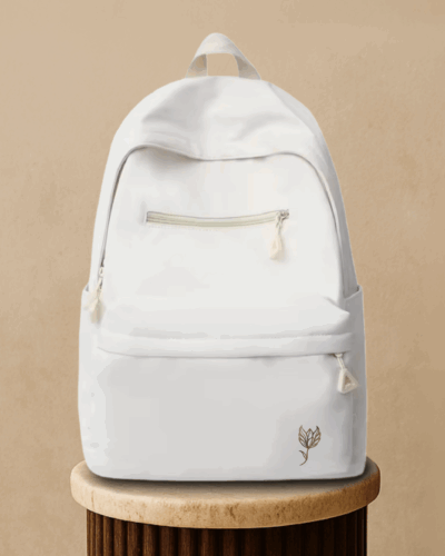 gepersonaliseerde witte rugtas