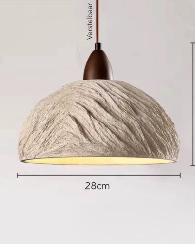 Wabi Sabi | Japanse Hanglamp | Beton | Hout 30 wabi sabi beton hanglamp met afmetingen 28 cm breed en 20 cm hoog