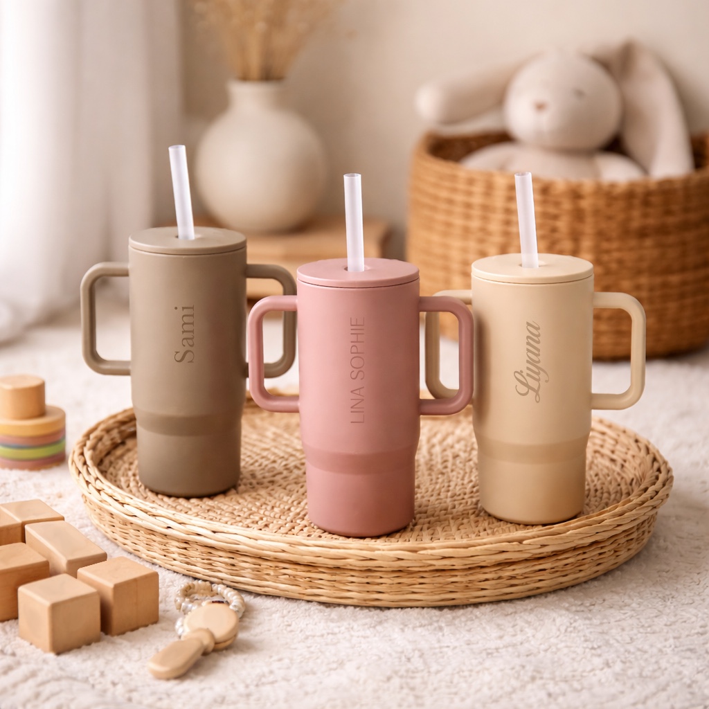 Mini Tumbler | Siliconen | Beige | Personaliseerbaar 6 Mini Tumbler | Siliconen | Beige | Personaliseerbaar - Afbeelding 6