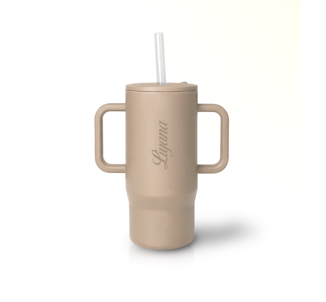 Mini Tumbler | Siliconen | Beige | Personaliseerbaar 2 Mini Tumbler | Siliconen | Beige | Personaliseerbaar - Afbeelding 2