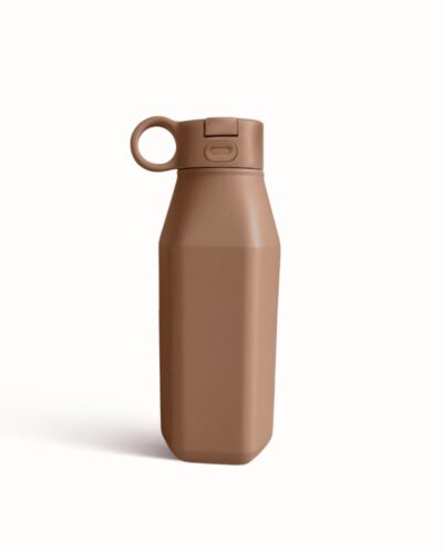 mokka siliconen drinkfles - vooraanzicht, 350 ml