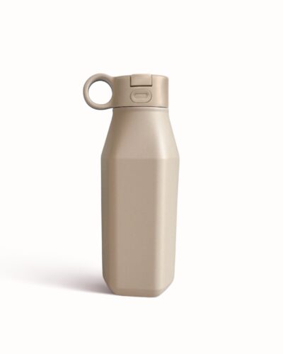 beige siliconen drinkfles - vooraanzicht, 350 ml