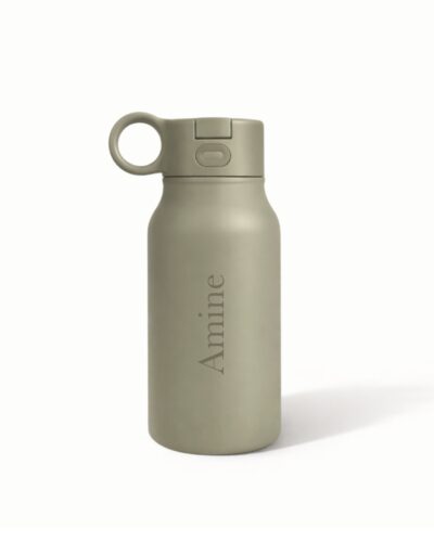 olive siliconen drinkfles 250 ml met naamgravure