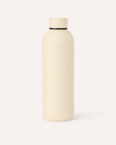 Thermosfles 500ml Ivory - dubbelwandige RVS drinkfles met matte rubbercoating