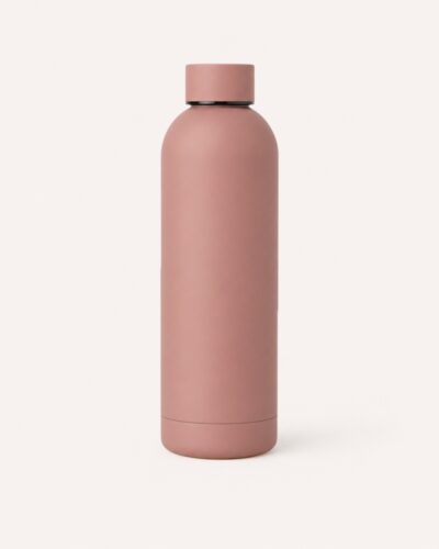 Thermosfles 500ml Blush Clay - dubbelwandige RVS drinkfles met matte rubbercoating