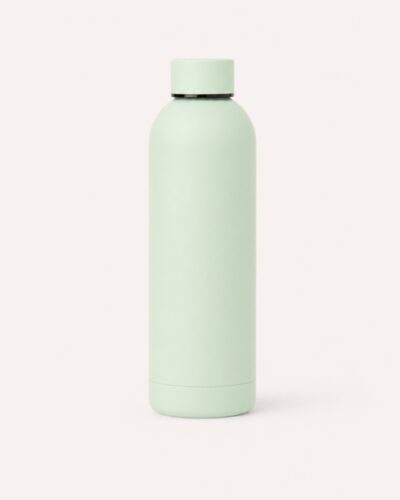 Thermosfles 500ml Mint Sage - dubbelwandige RVS drinkfles met matte rubbercoating