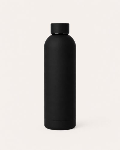 Thermosfles 500ml Onyx - dubbelwandige RVS drinkfles met matte rubbercoating