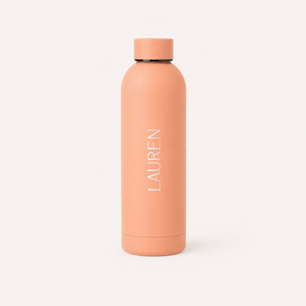 Thermosfles 500Ml Peach | Dubbelwandige Rvs Drinkfles, Personaliseerbaar 2 Thermosfles 500ml Peach met gepersonaliseerde naamgravering (optioneel)